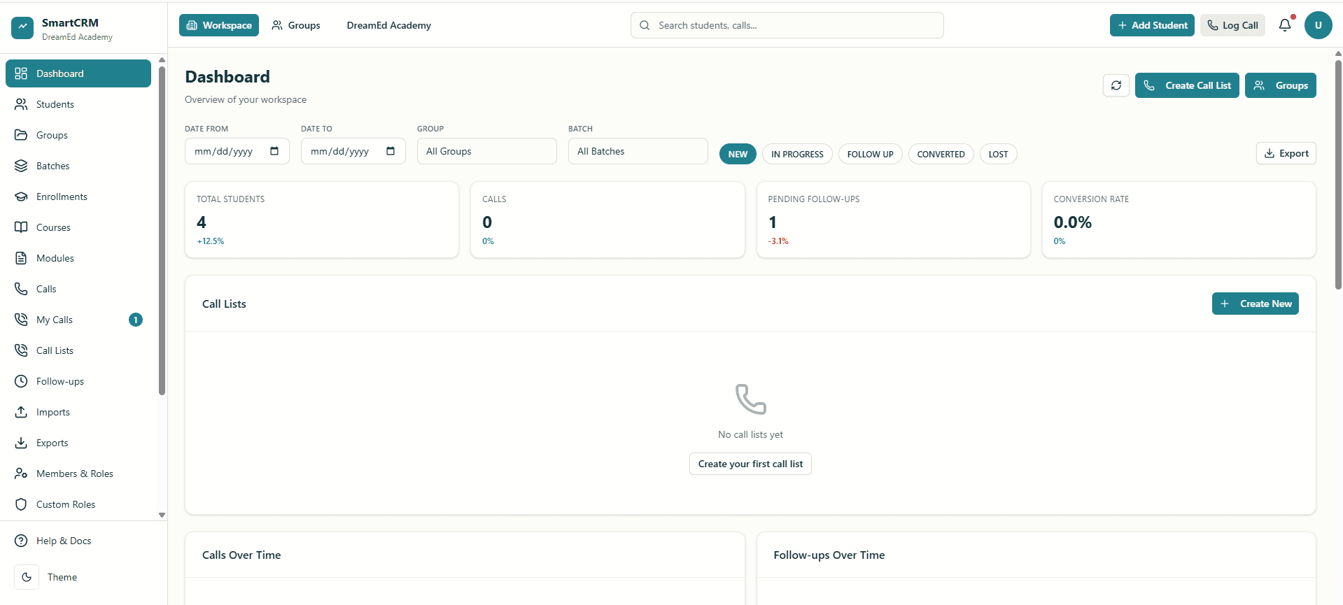 BrainScale CRM Dashboard Preview